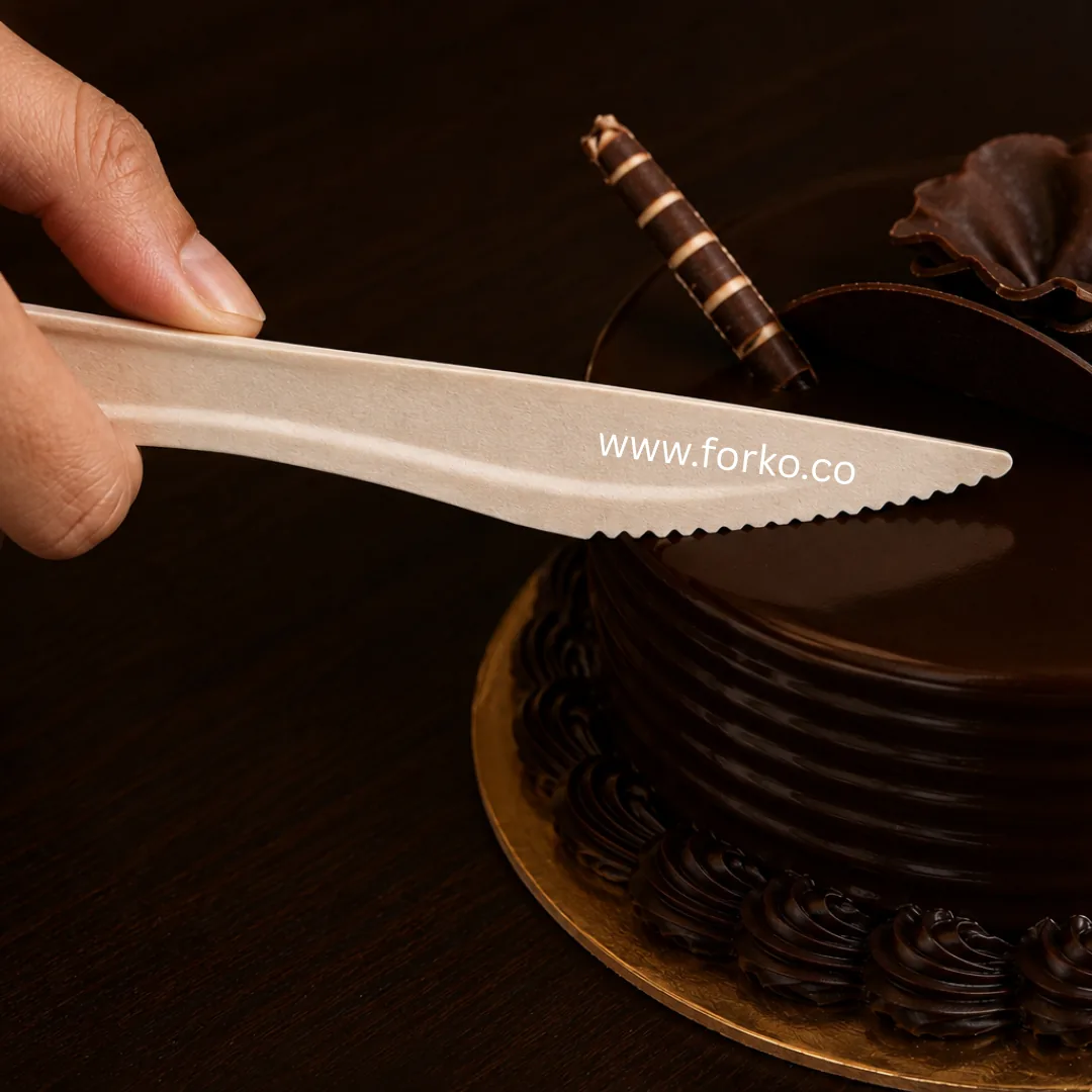 Serrated biodegradable paper knife by Forko Green — view 3