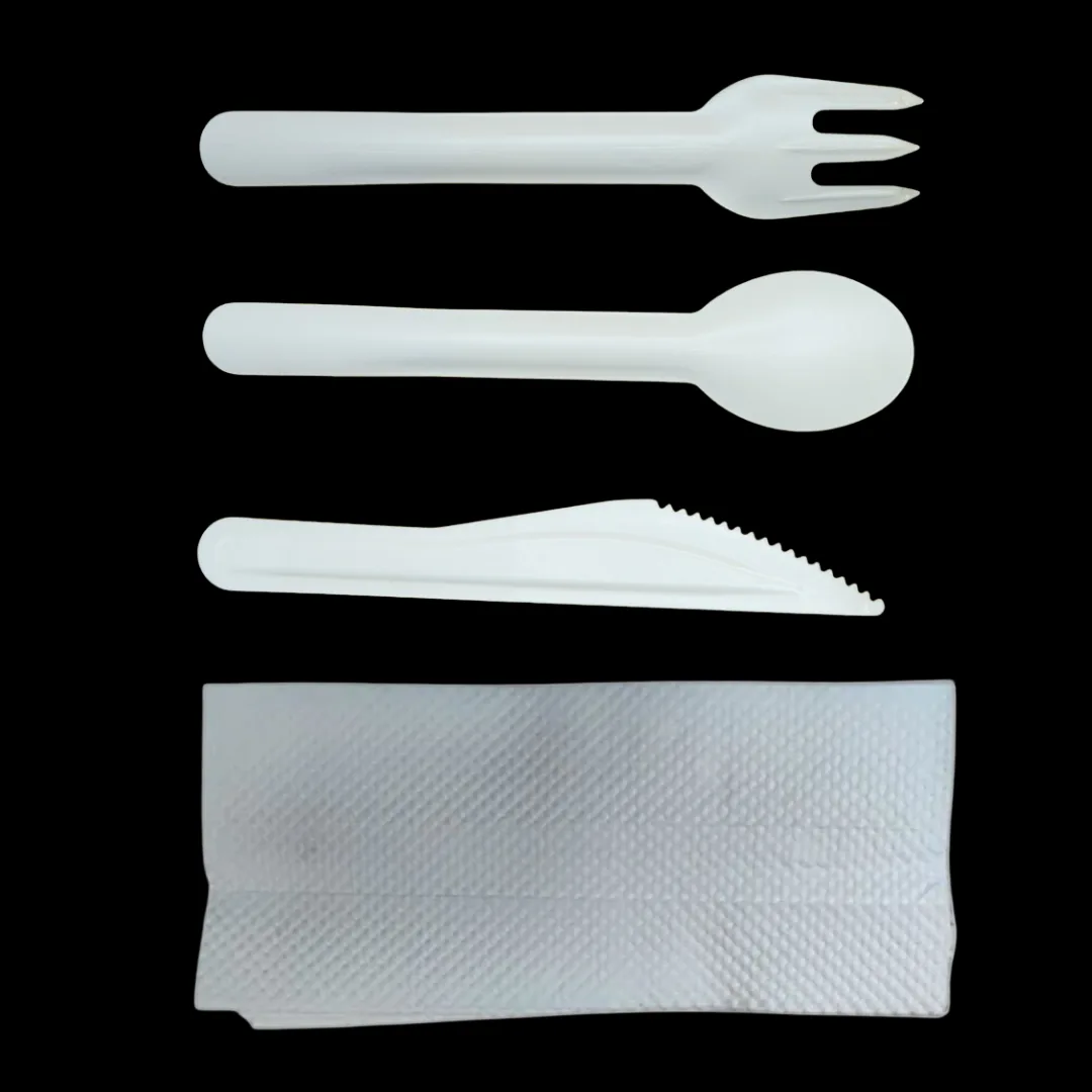Sealed paper cutlery kit pouch, printable edge to edge, by Forko Green — view 3